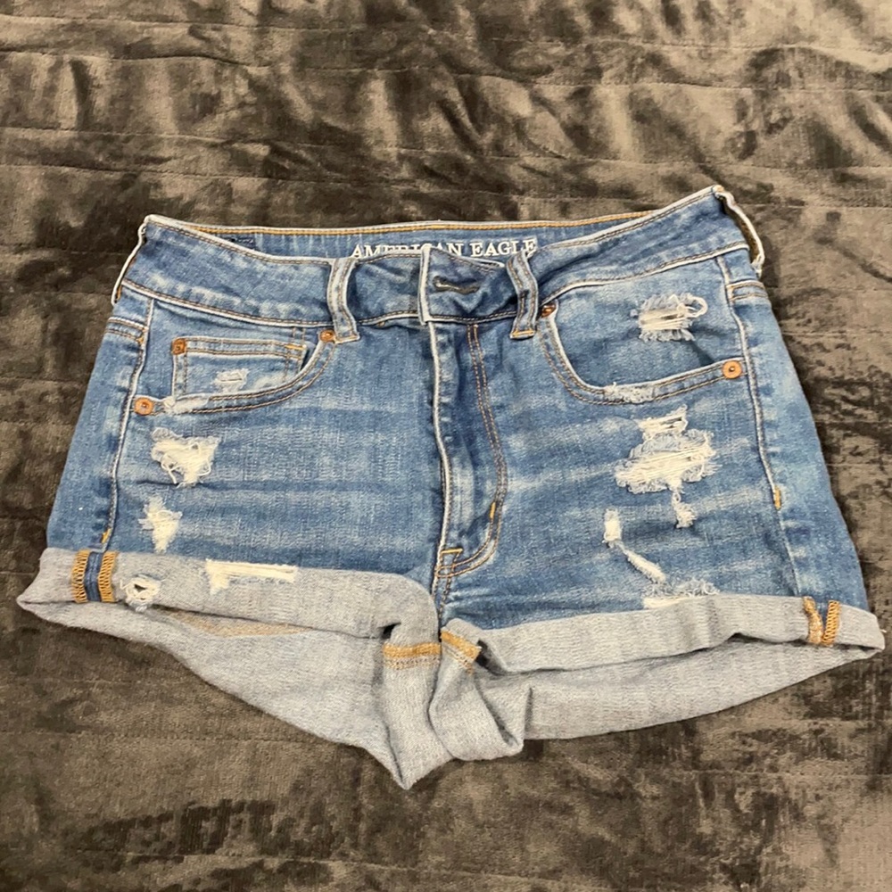 american eagle 6 high rise shortie super stretch